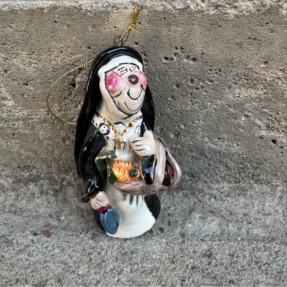 VTG Blue Sky Nun Ornament 2001 Catholic Religious‎ Christmas